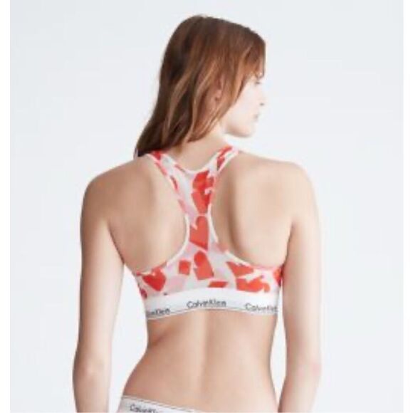 Calvin Klein NWT size M red and white hearts bralette Folded Hearts Odyssey - Picture 5 of 7